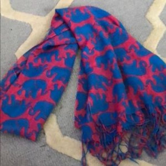 Lilly Pulitzer Accessories - VEUC LP Blue Pink Elephant Scarf